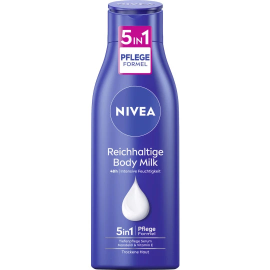 NIVEA Reichhaltige Body Milch 5in1 Tiefenpflege Serum 48h 250ML