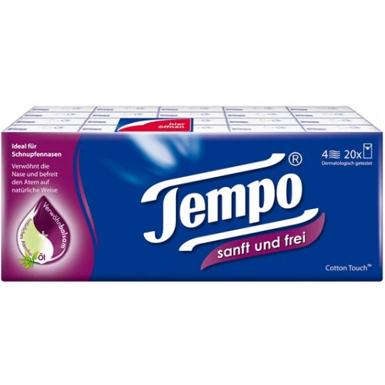 Tempo Sanft & Frei Taschentücher Mit Pflegebalsam 20x 9ST
